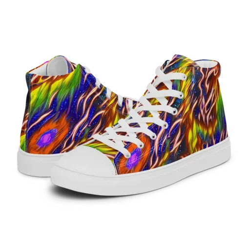 Fevered Orbit on a Women's High Top Canvas Shoes