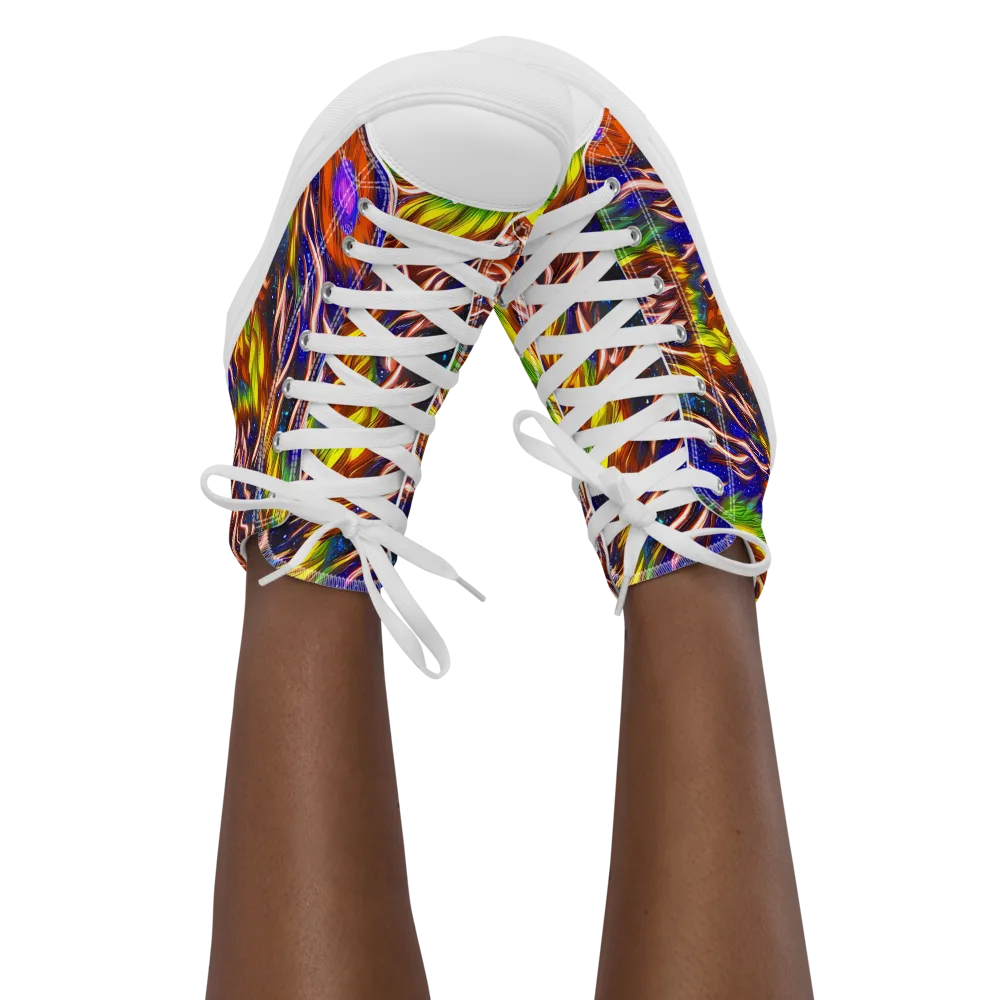 Fevered Orbit on Women's High Top Canvas Shoes — Front