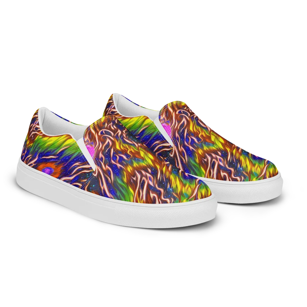 Fevered Orbit on Men's Slip-On Canvas Shoes — Right Front