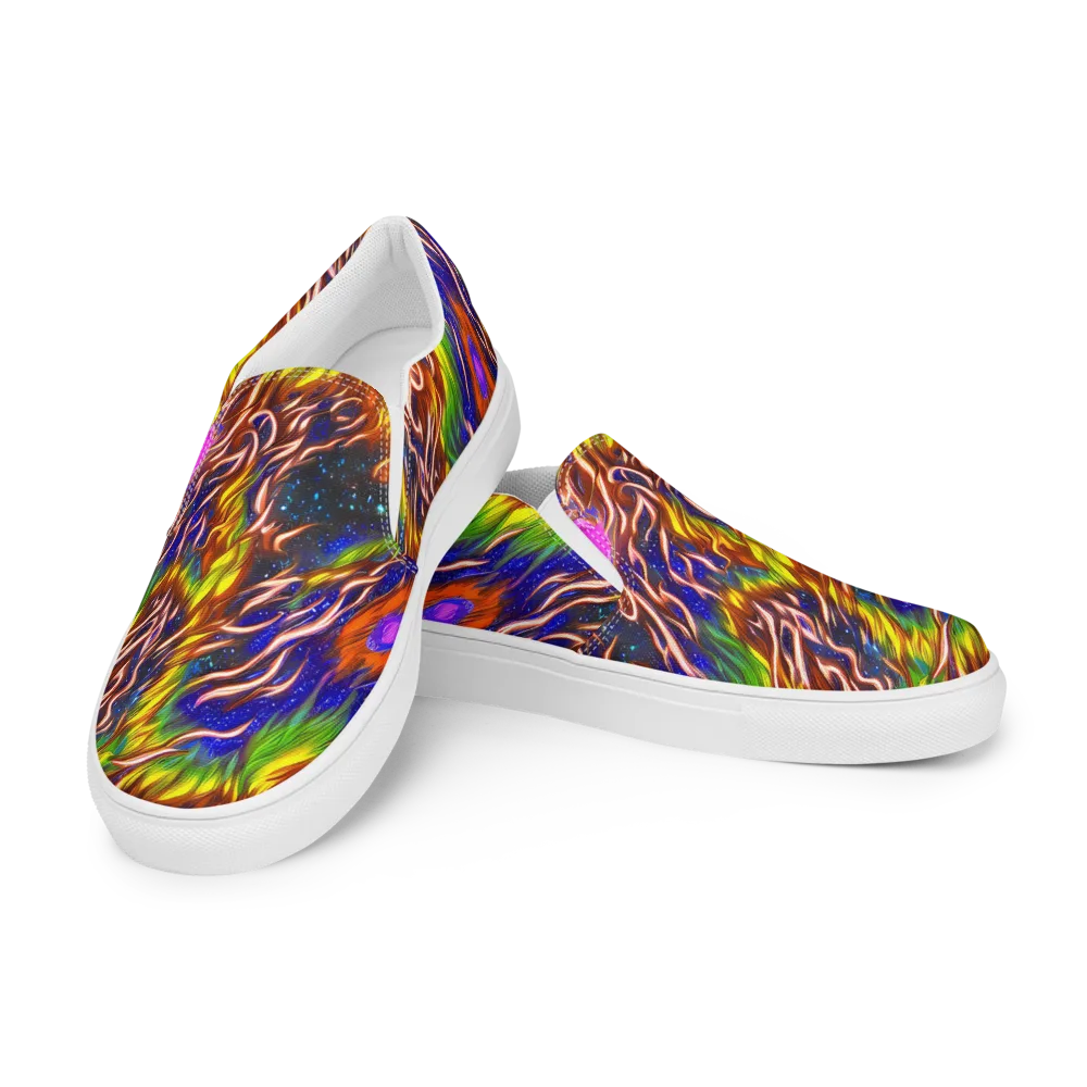Fevered Orbit on Men's Slip-On Canvas Shoes — Left Front