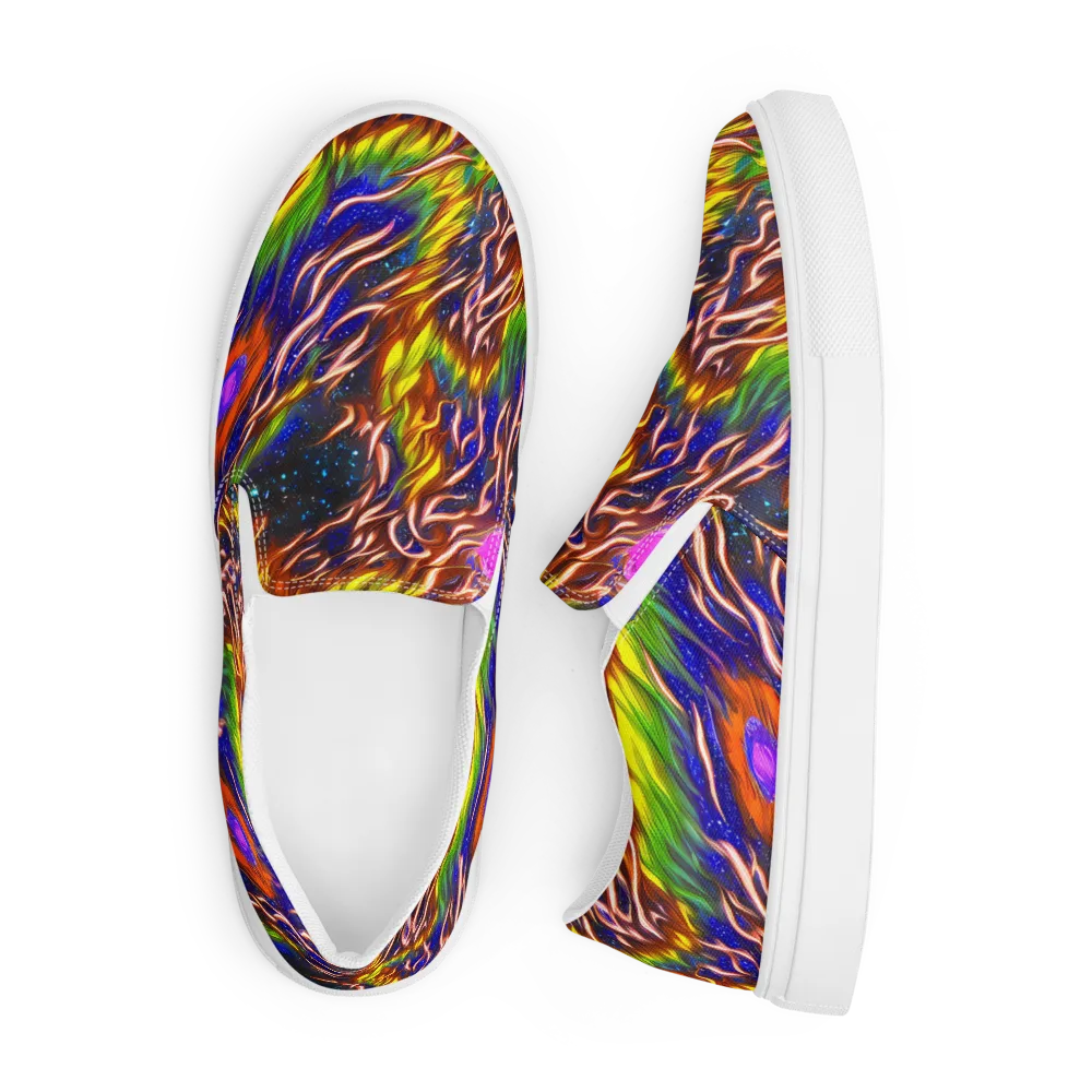Fevered Orbit on Men's Slip-On Canvas Shoes — Front