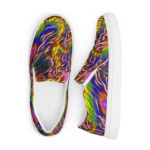 Fevered Orbit on a Men's Slip-On Canvas Shoes