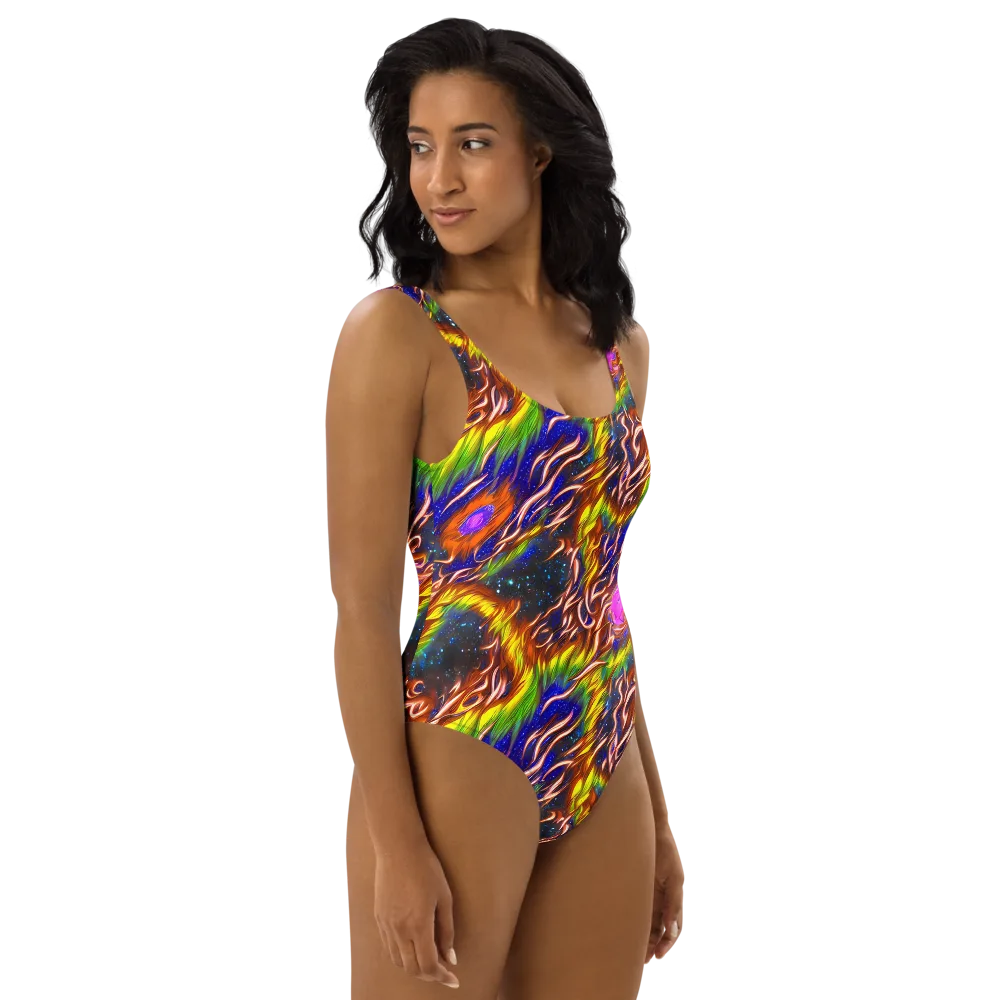 Fevered Orbit on One-Piece Swimsuit — Right