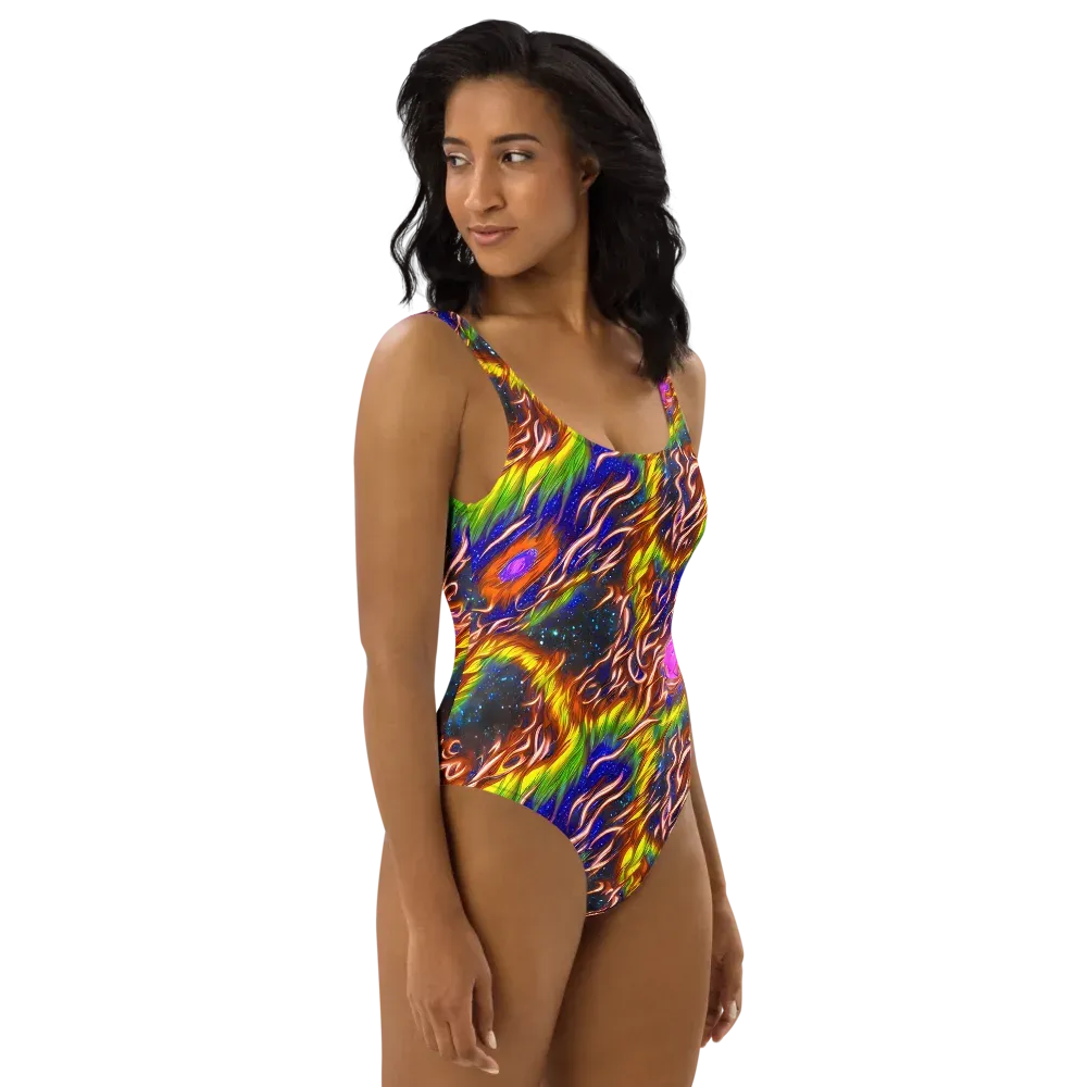 Fevered Orbit on One-Piece Swimsuit — Right