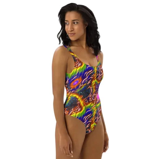 Fevered Orbit on a One-Piece Swimsuit