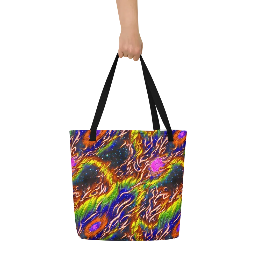 Fevered Orbit on Large Tote Bag W/ Pocket — Front