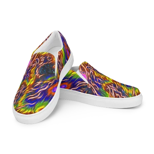 Fevered Orbit on a Women's Slip-On Canvas Shoes