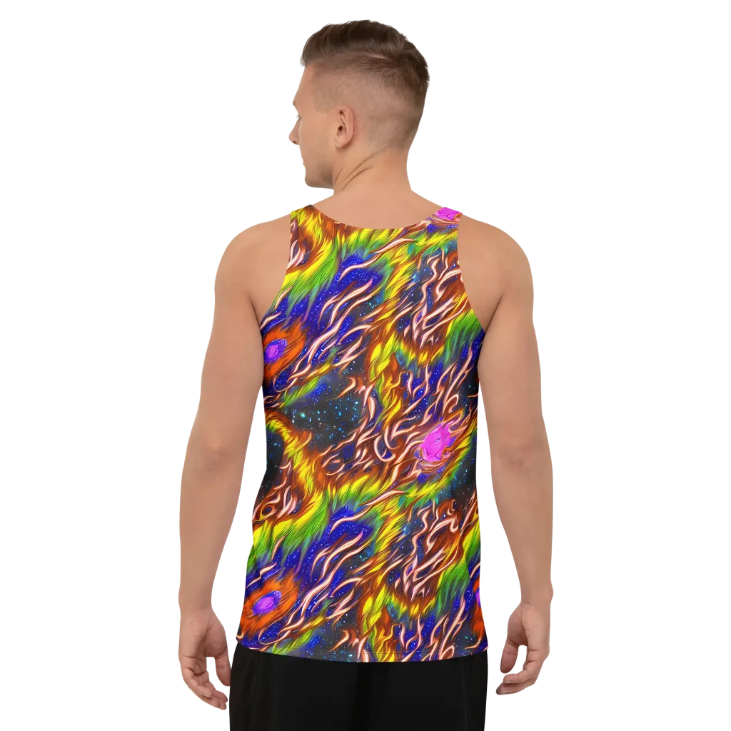 Fevered Orbit on Men's Tank Top — Back