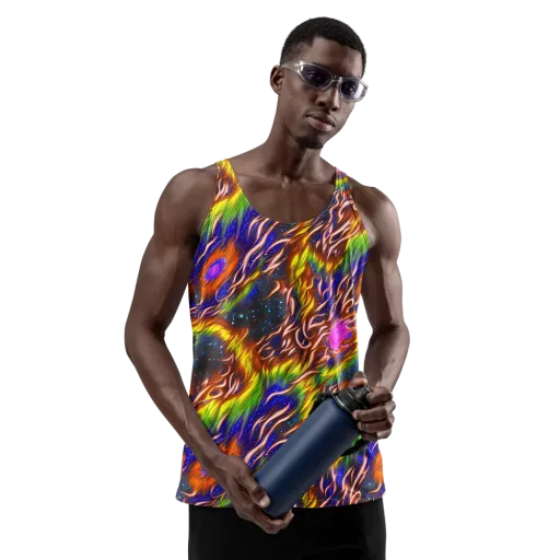 Fevered Orbit on a Men's Tank Top