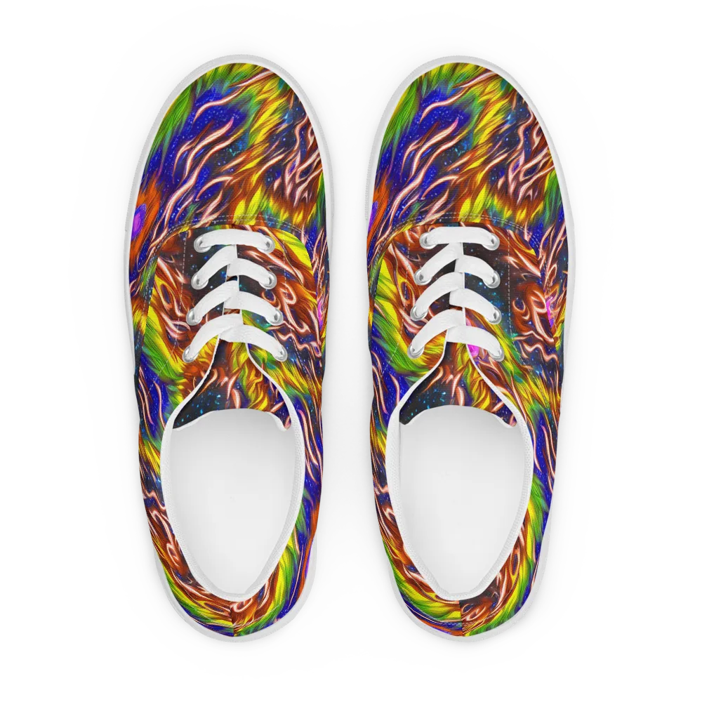 Fevered Orbit on Men's Lace-Up Canvas Shoes — Front