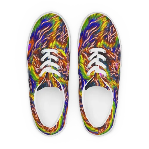 Fevered Orbit on a Men's Lace-Up Canvas Shoes
