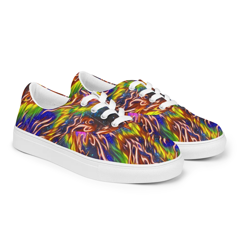 Fevered Orbit on Men's Lace-Up Canvas Shoes — Right Front