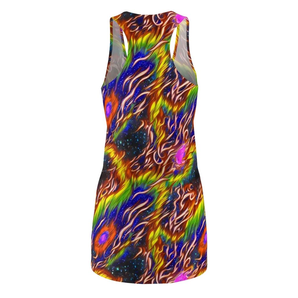 Fevered Orbit on Racerback Dress — Back