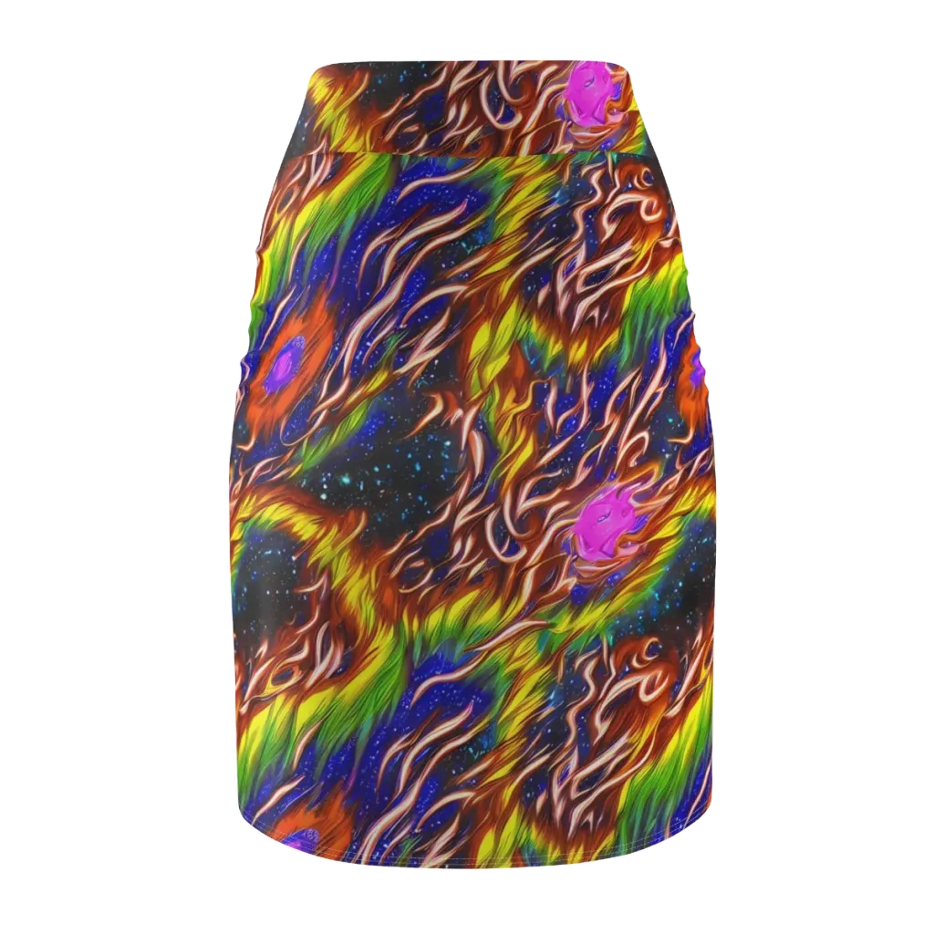 Fevered Orbit on Pencil Skirt — Back