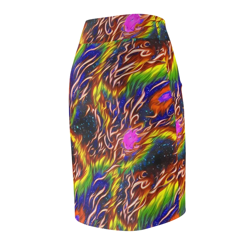 Fevered Orbit on Pencil Skirt — Back Side