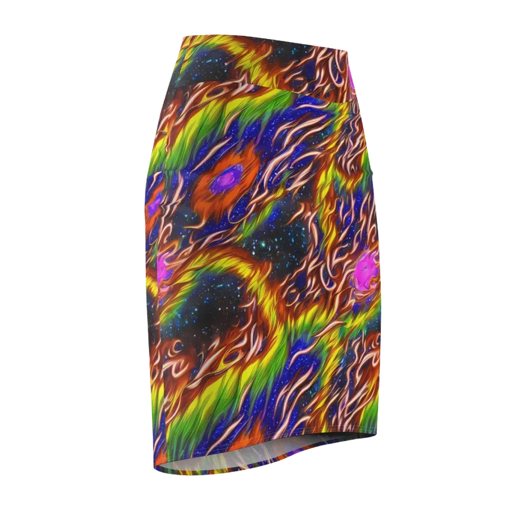 Fevered Orbit on Pencil Skirt — Front Side