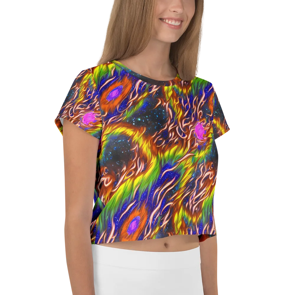 Fevered Orbit on Crop Tee — Right