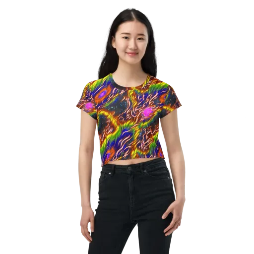 Fevered Orbit on a Crop Tee