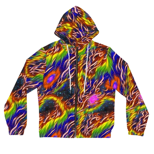 Fevered Orbit on a Women's Full-Zip Hoodie