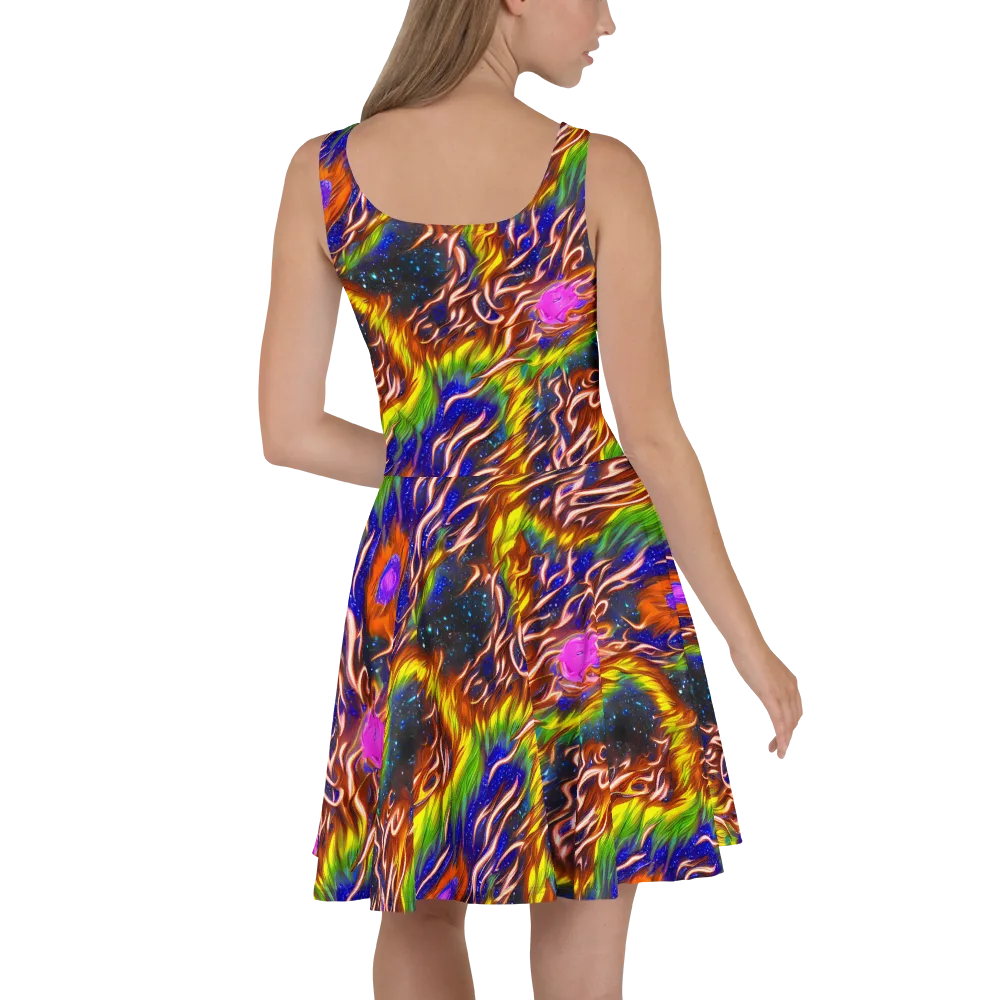 Fevered Orbit on Skater Dress — Back