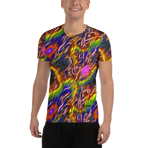 Fevered Orbit on a Men's Athletic T-Shirt