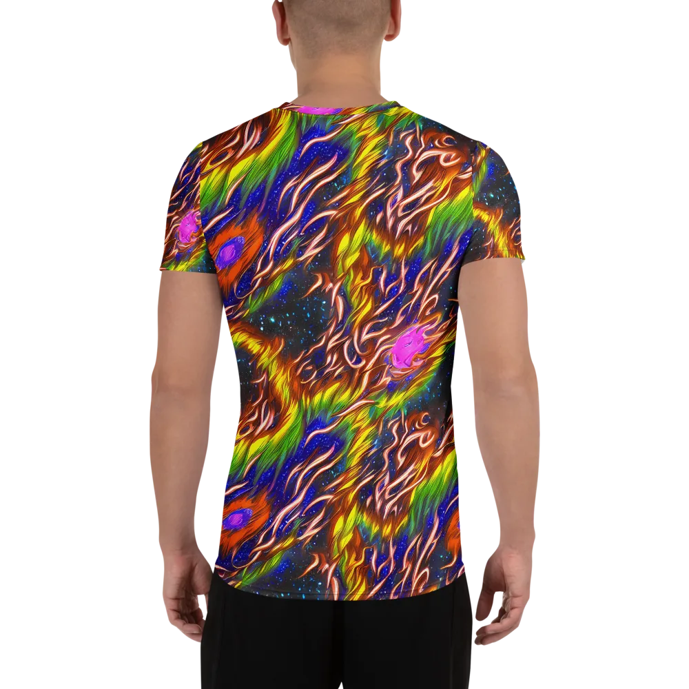 Fevered Orbit on Men's Athletic T-Shirt — Back