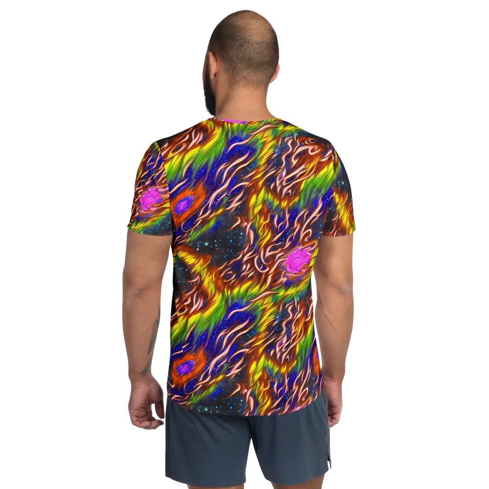 Fevered Orbit on Men's Athletic T-Shirt — Back