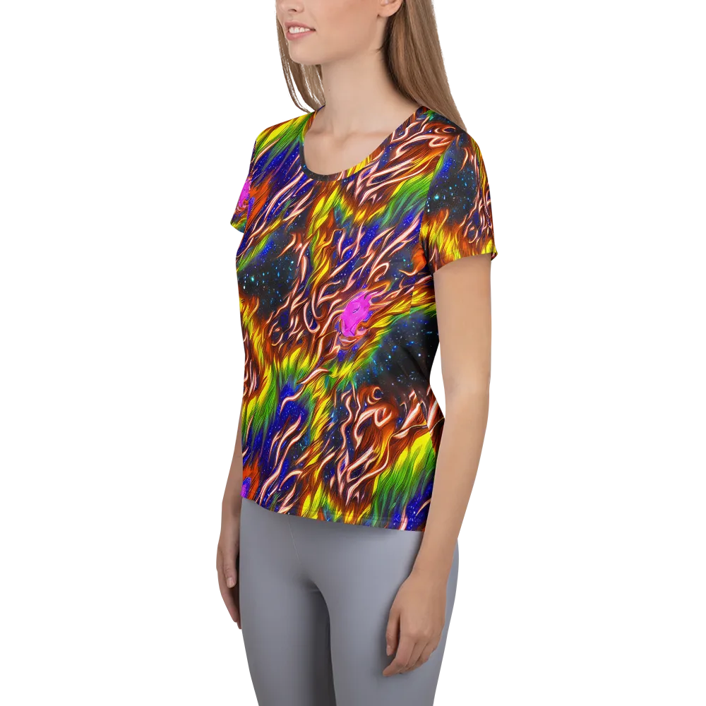 Fevered Orbit on Women's Athletic T-Shirt — Left