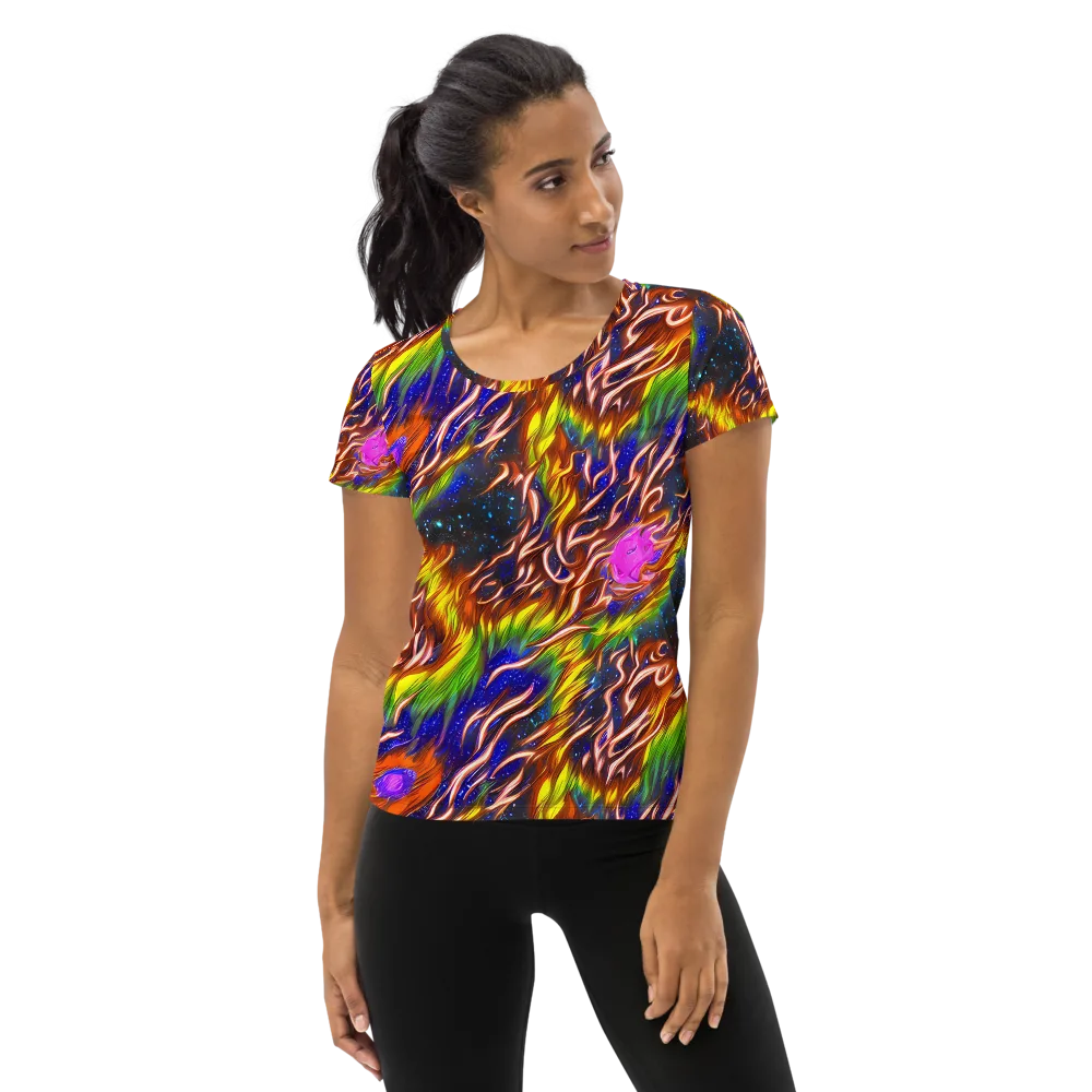 Fevered Orbit on Women's Athletic T-Shirt — Front