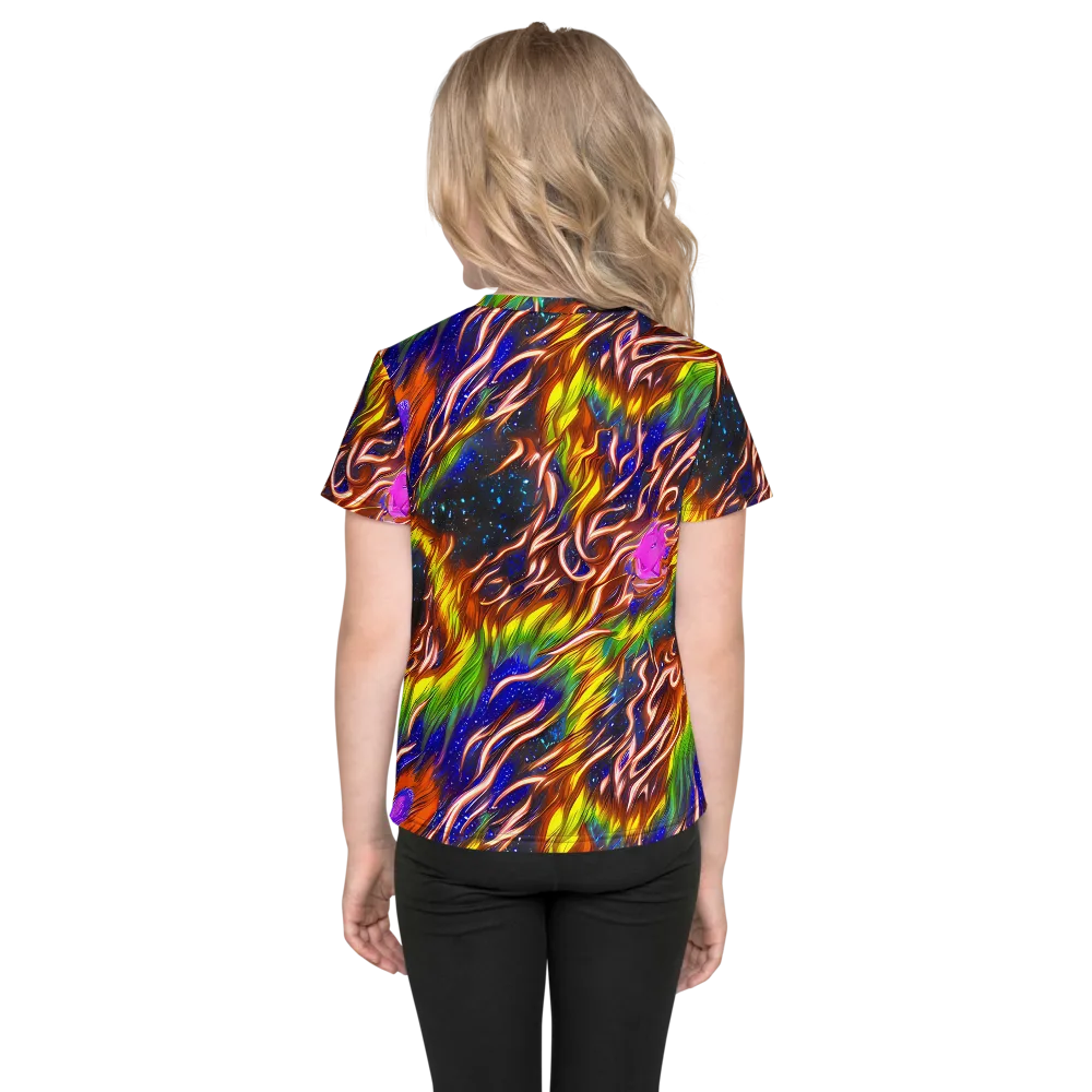Fevered Orbit on Kids Crew Neck T-Shirt — Back