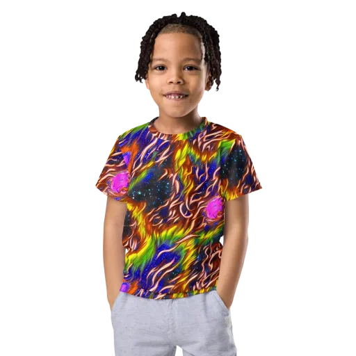 Fevered Orbit on a Kids Crew Neck T-Shirt