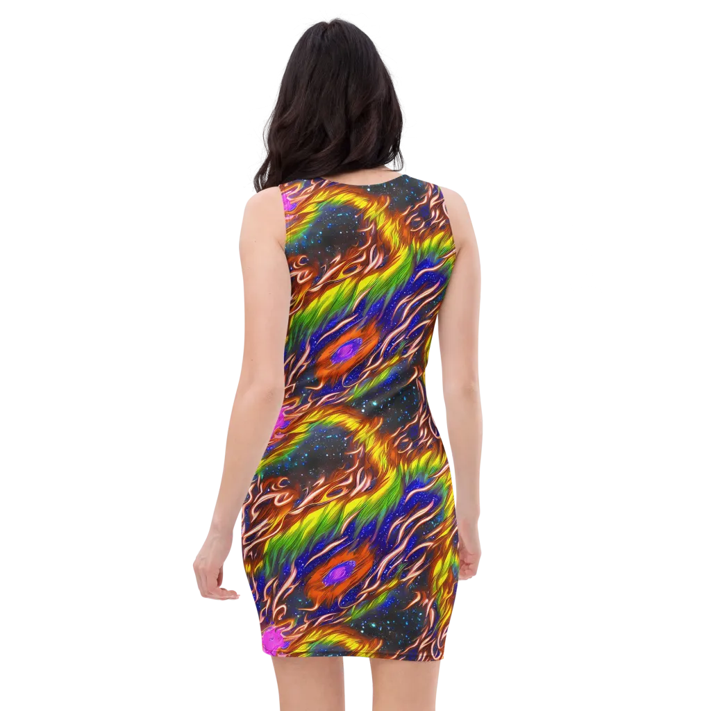 Fevered Orbit on Bodycon Dress — Back