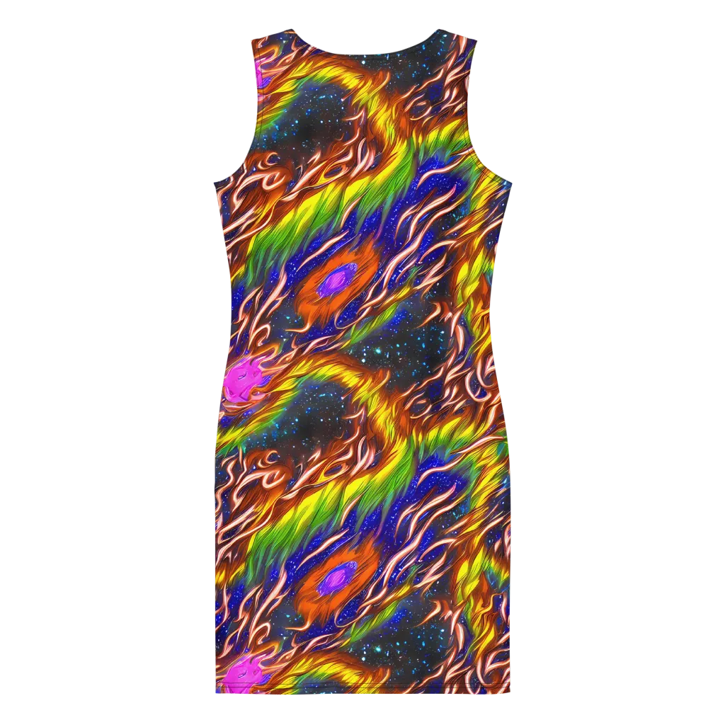 Fevered Orbit on Bodycon Dress — Back