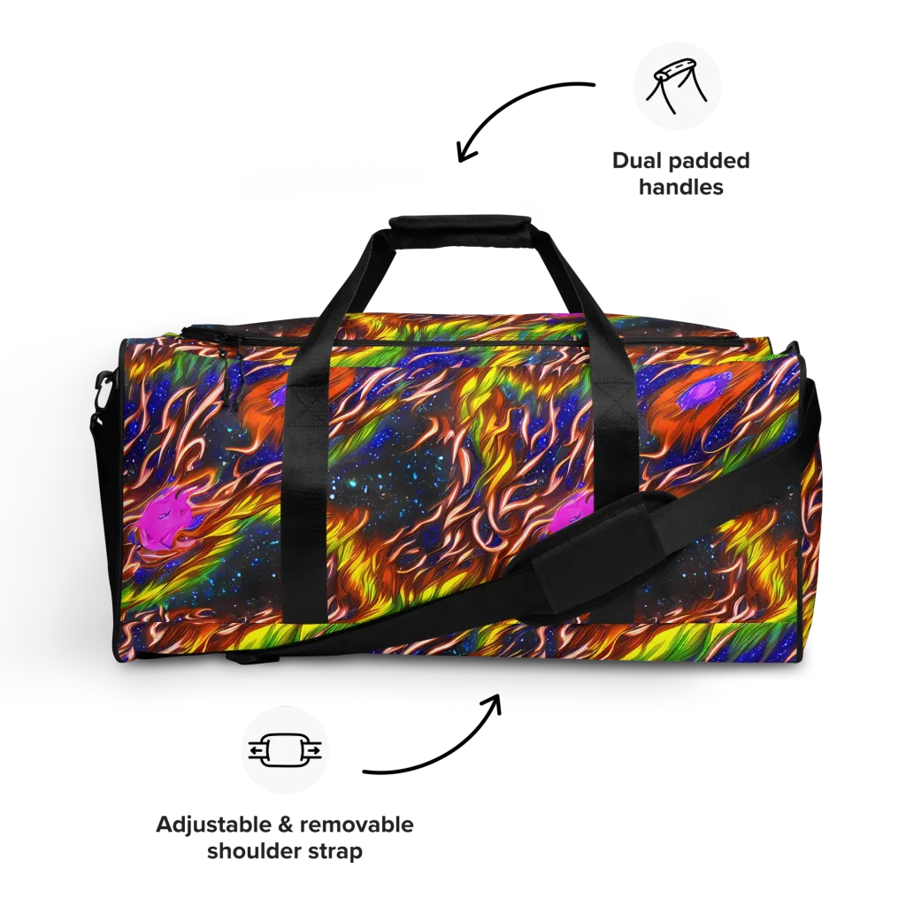 Fevered Orbit on Duffle Bag — Front