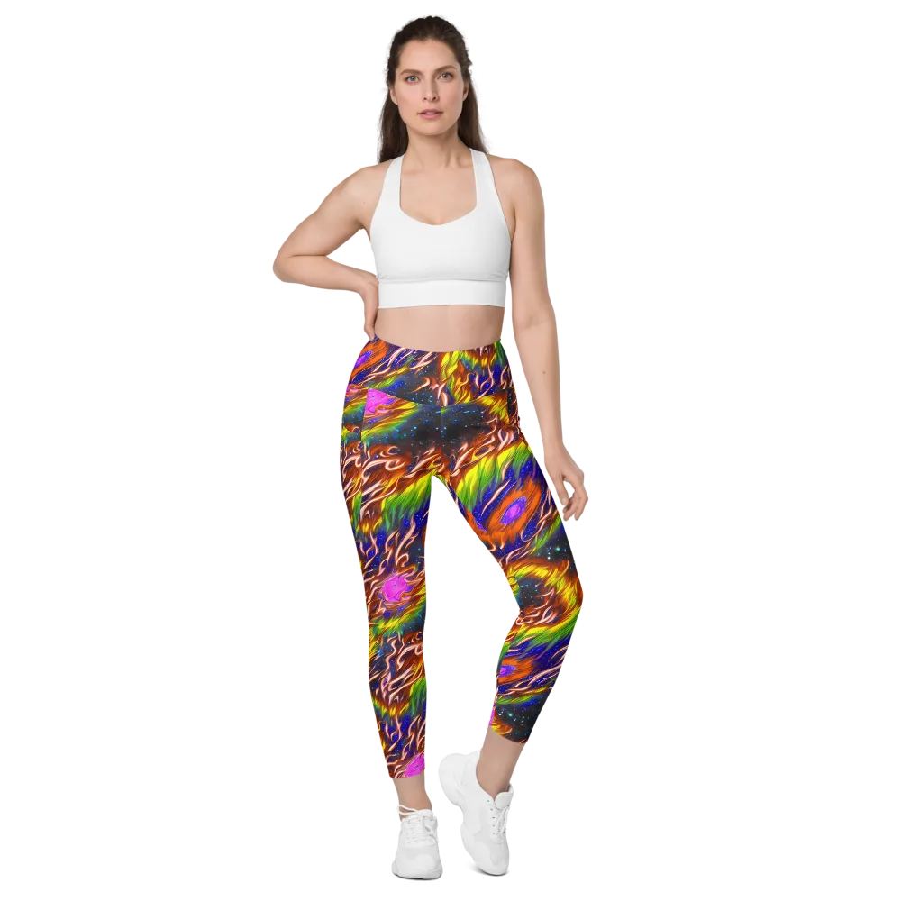 Fevered Orbit on Leggings with Pockets — Front