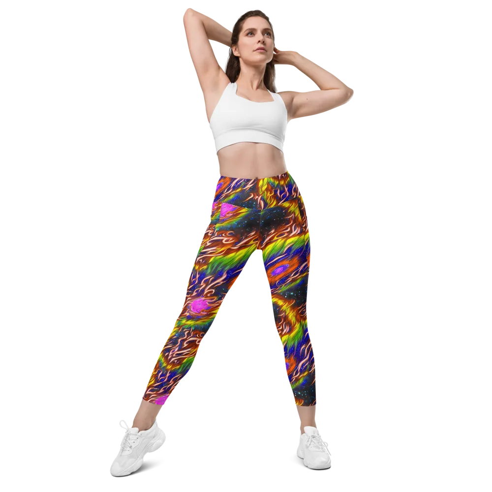 Fevered Orbit on Leggings with Pockets — Front