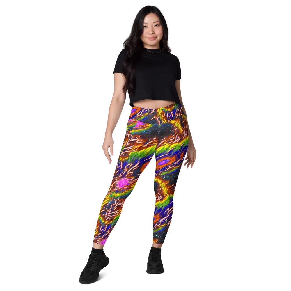 Fevered Orbit on Leggings with Pockets — Front