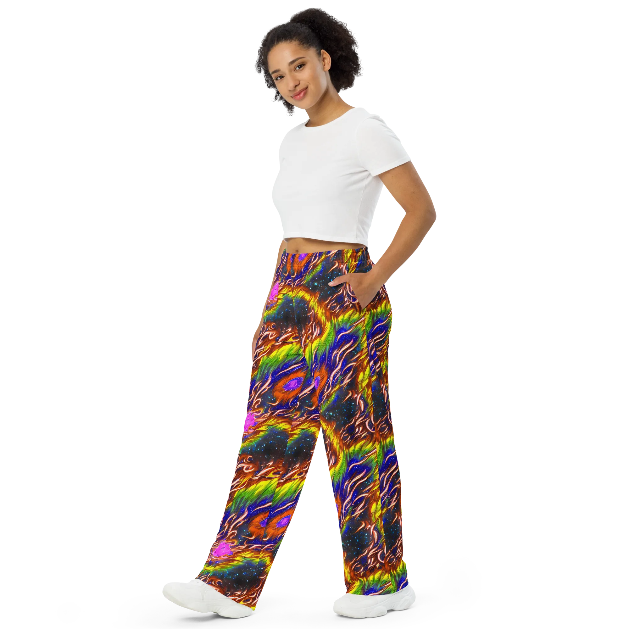 Fevered Orbit on Wide-Leg Pants — Left Front