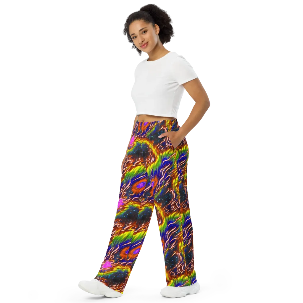 Fevered Orbit on Wide-Leg Pants — Left Front