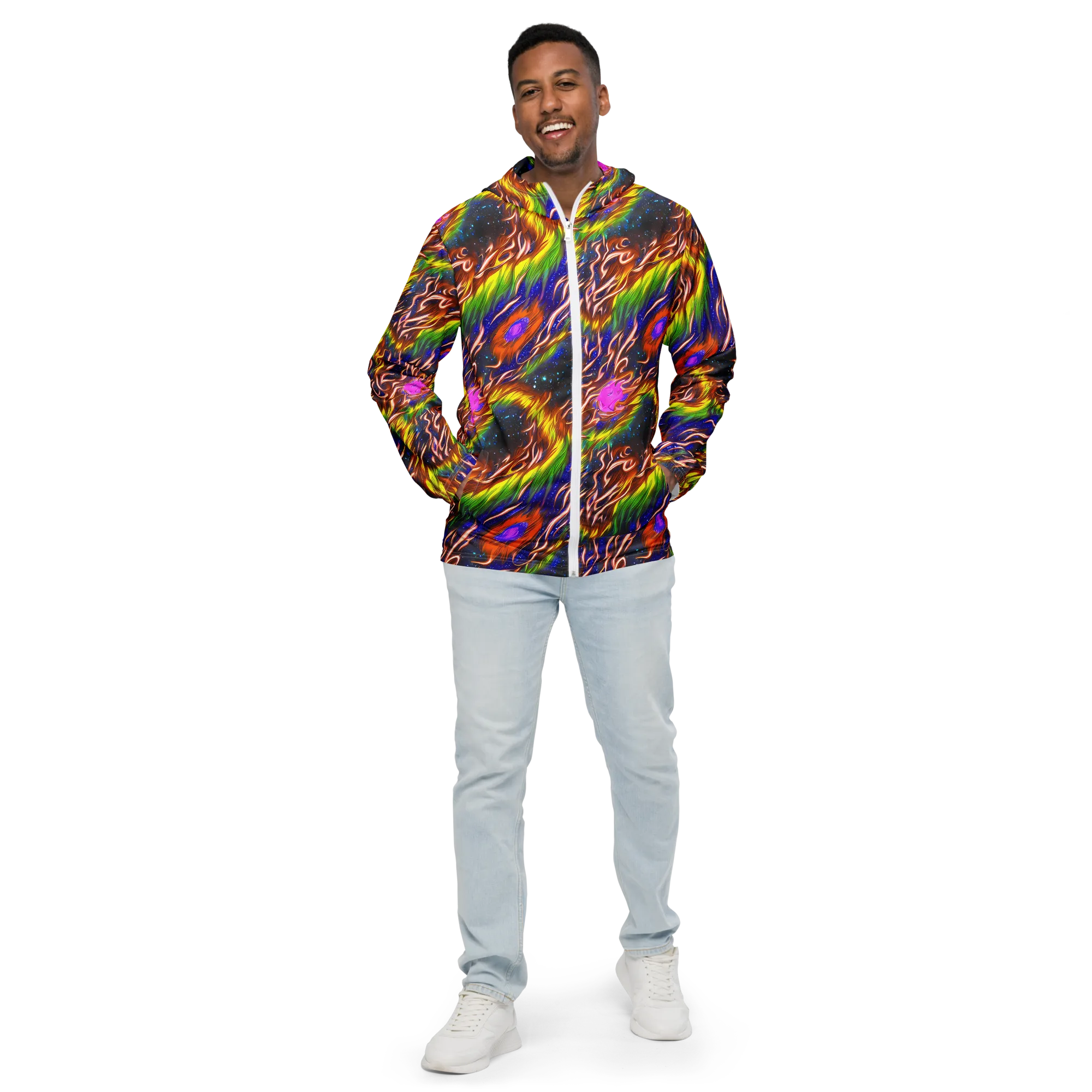 Fevered Orbit on Men's Windbreaker — Front