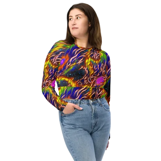 Fevered Orbit on a Long Sleeve Crop Top