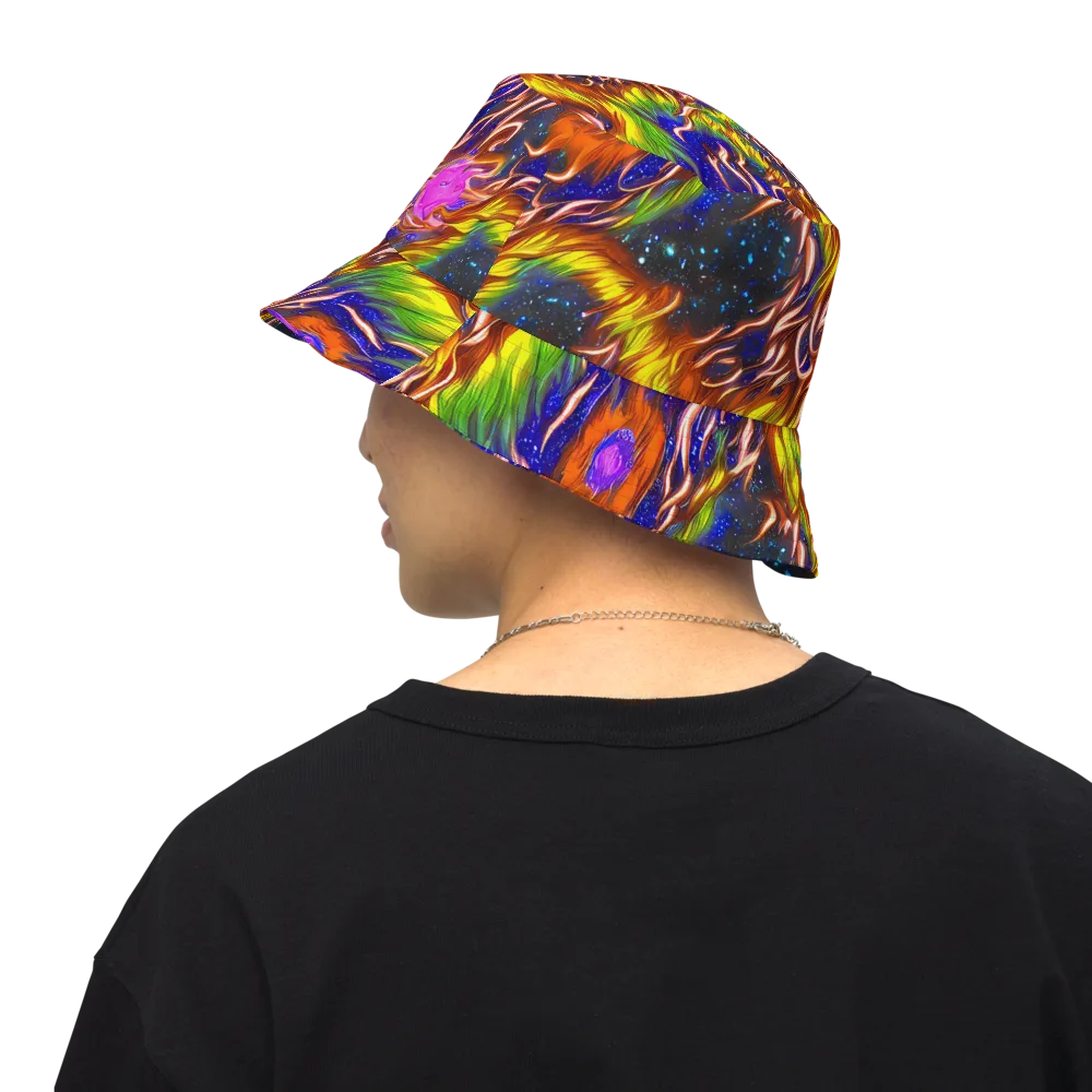 Fevered Orbit on Reversible Bucket Hat — Back Inside