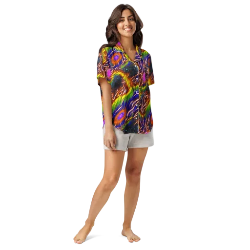 Fevered Orbit on a Women's Short Sleeve Pajama Top