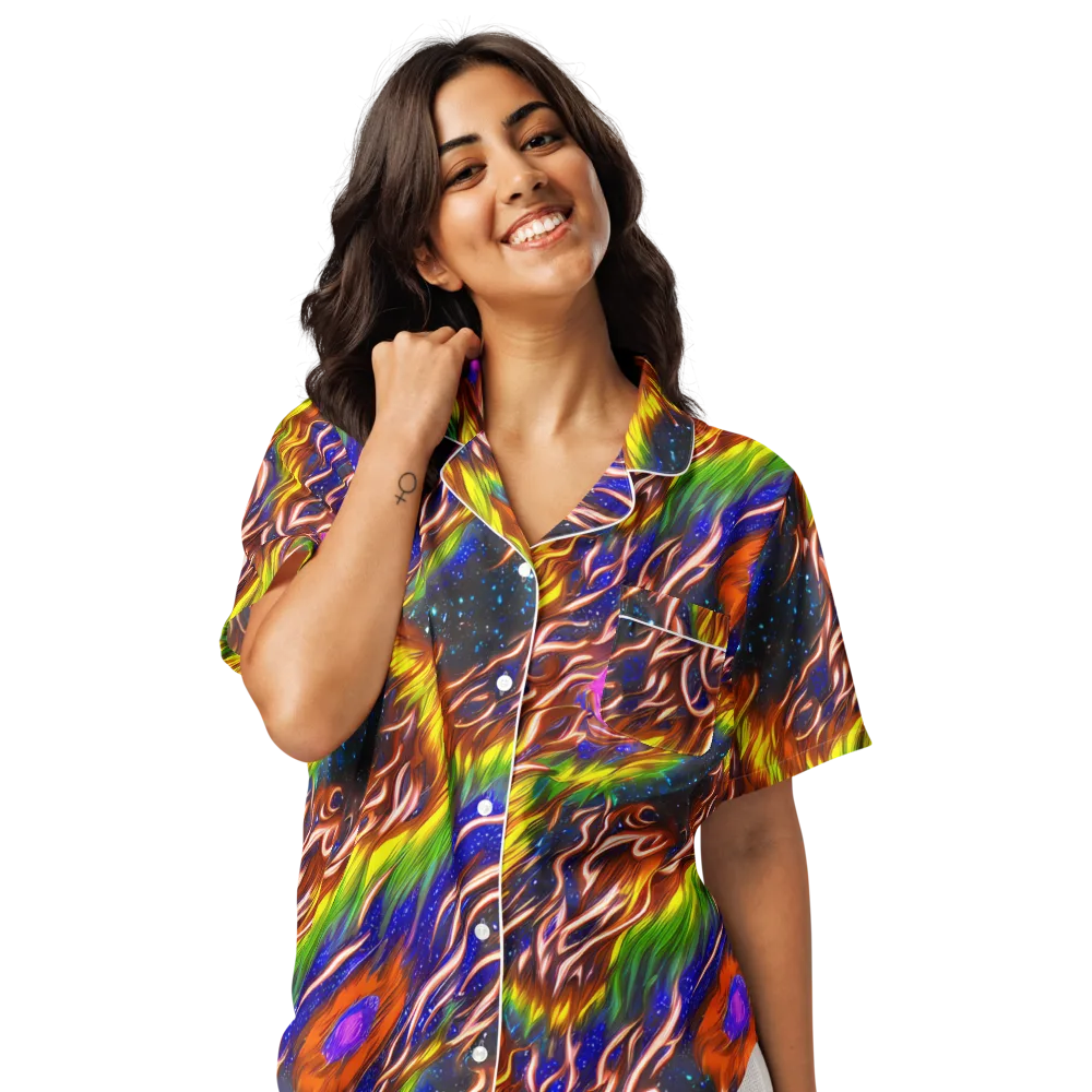 Fevered Orbit on Women's Short Sleeve Pajama Top — Front