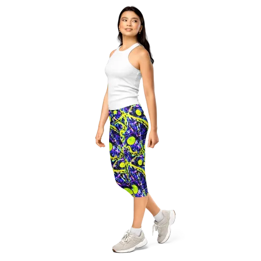 Psychedelic Orchard on a Capri Leggings