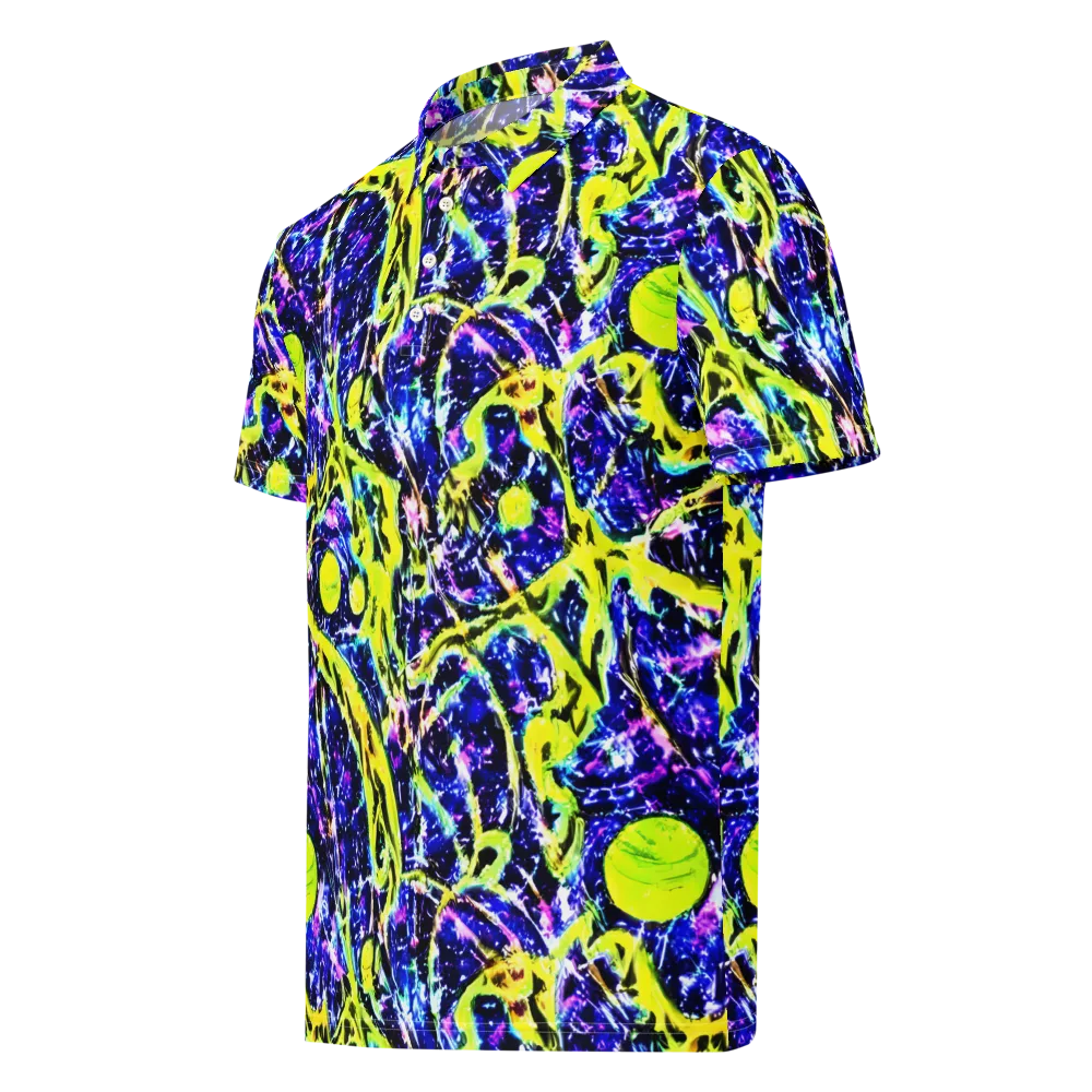 Psychedelic Orchard on Men's Slim Fit Polo Shirt — Left Front