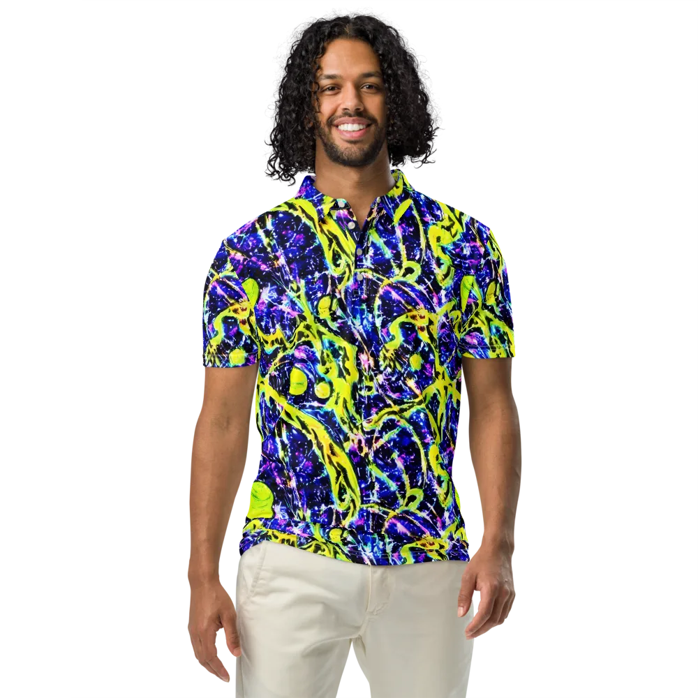 Psychedelic Orchard on Men's Slim Fit Polo Shirt — Front