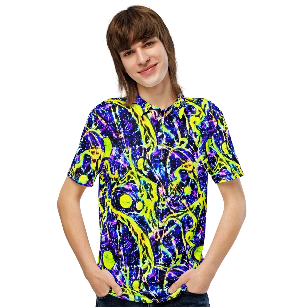 Psychedelic Orchard on Men's Slim Fit Polo Shirt — Front