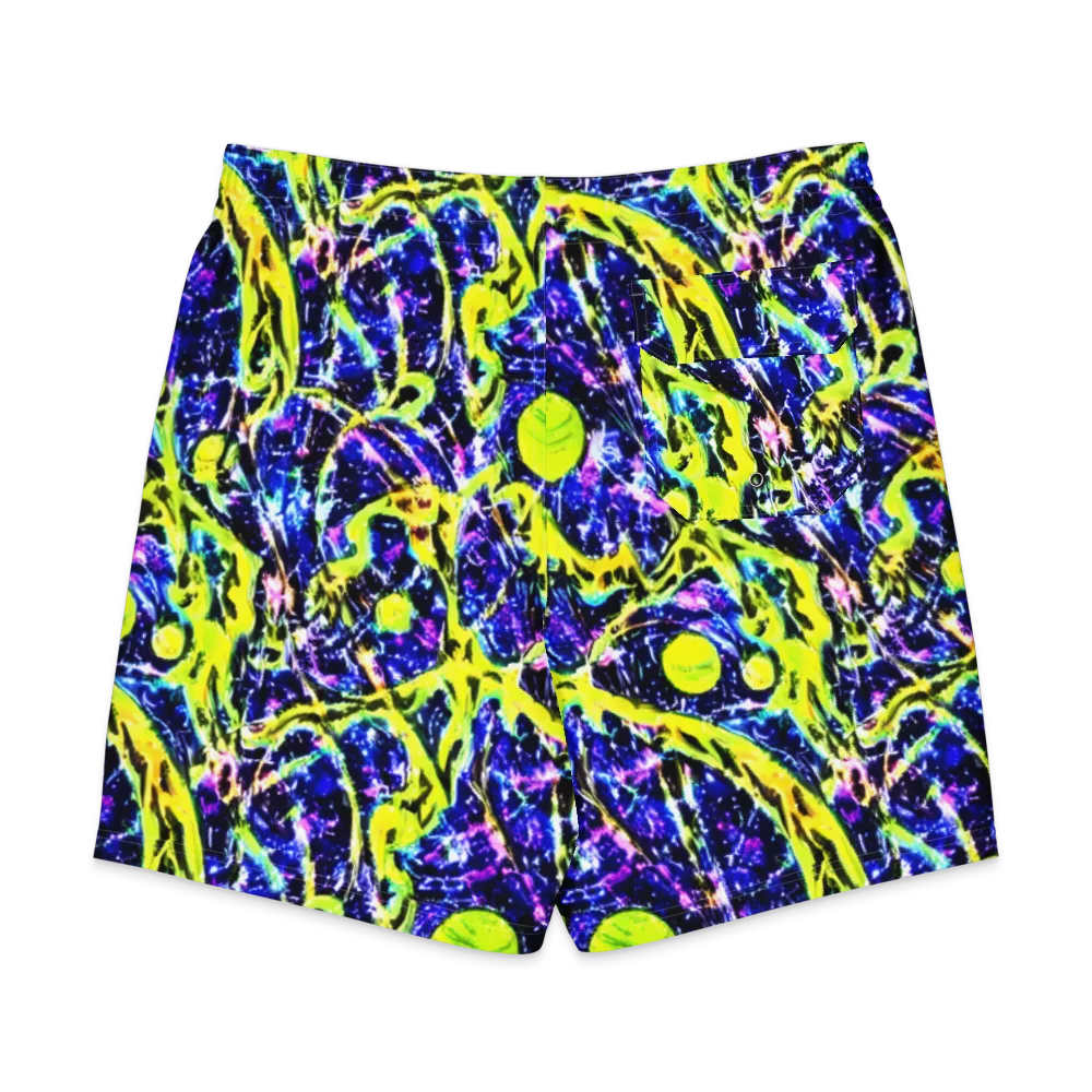 Psychedelic Orchard on Men's Board Shorts — Back