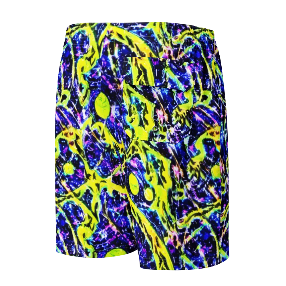 Psychedelic Orchard on Men's Board Shorts — Back